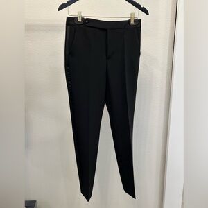 Zara Tuxedo StraightLeg Pants with Satin Trim Outer Seam and Waistband